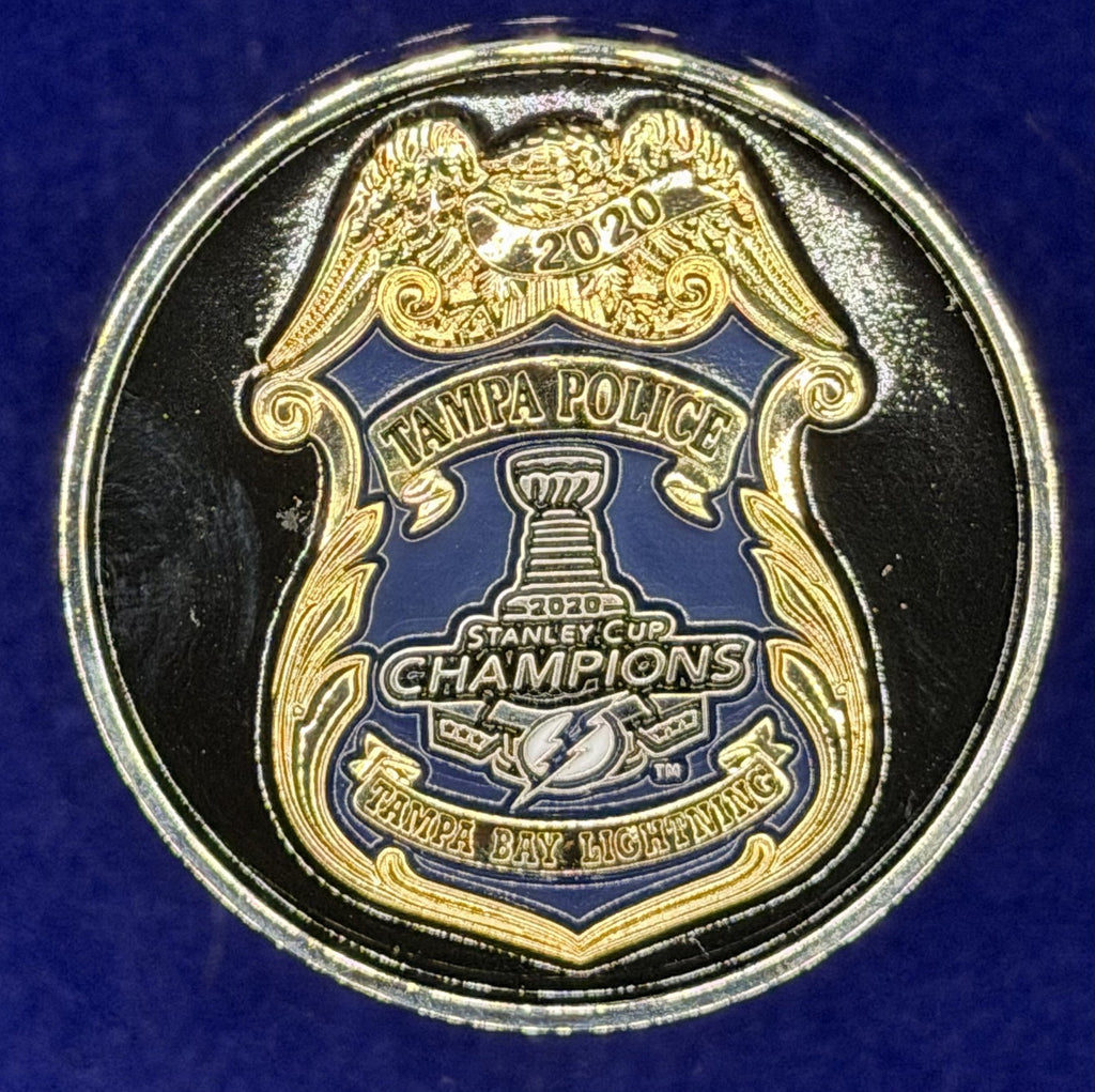 🔥 NHL Tampa Bay Police Coin 2020 Stanley Cup Champs Lightning Detail (Black)