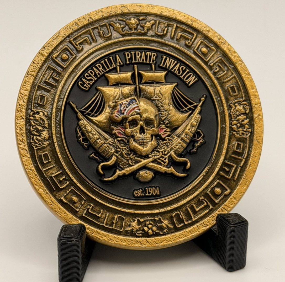 🔥 Sought After Gasparilla Invasion Tampa Police (TPD) Challenge Coin (Gold)