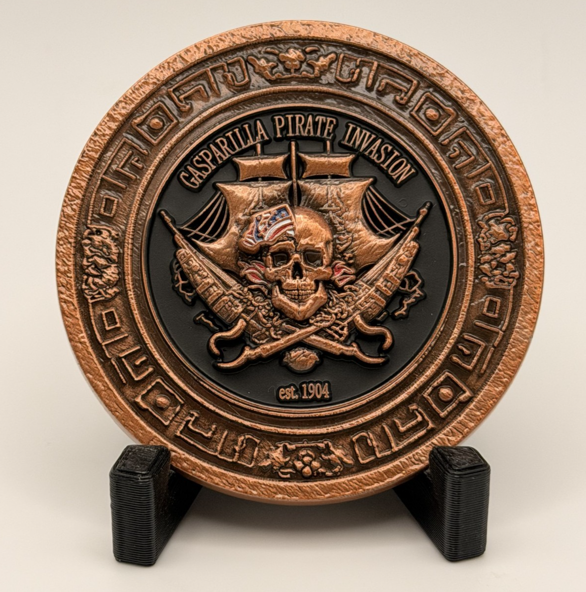 🔥 Sought After Gasparilla Invasion Tampa Police (TPD) Challenge Coin (Copper)