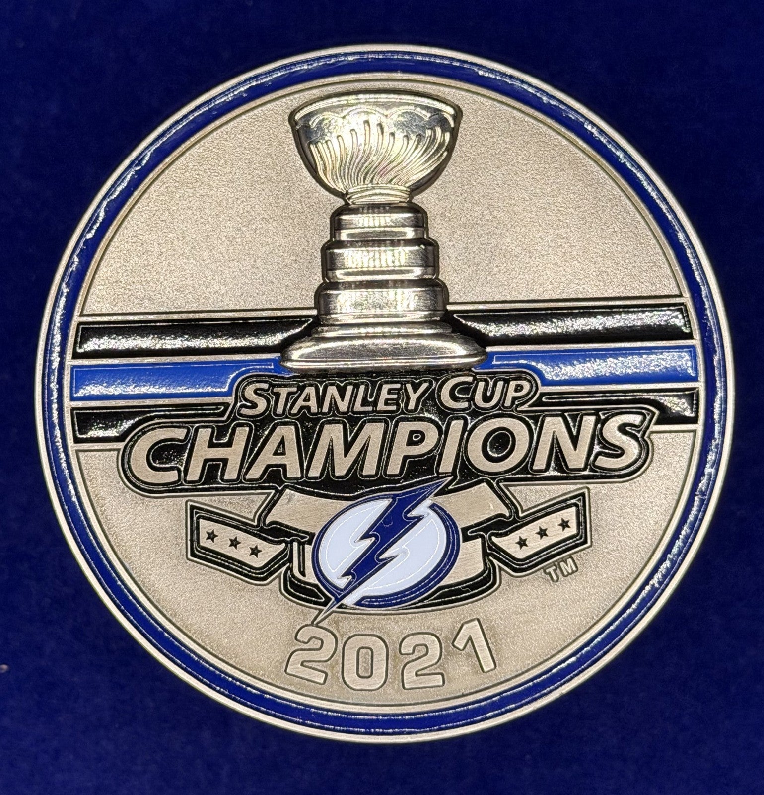 🔥 NHL Tampa Bay Police Coin 2021 Stanley Cup Champs Lightning Detail (Silver)