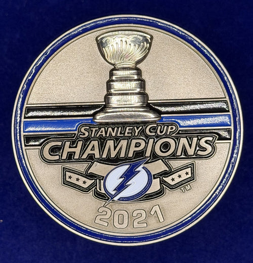 🔥 NHL Tampa Bay Police Coin 2021 Stanley Cup Champs Lightning Detail (Silver)