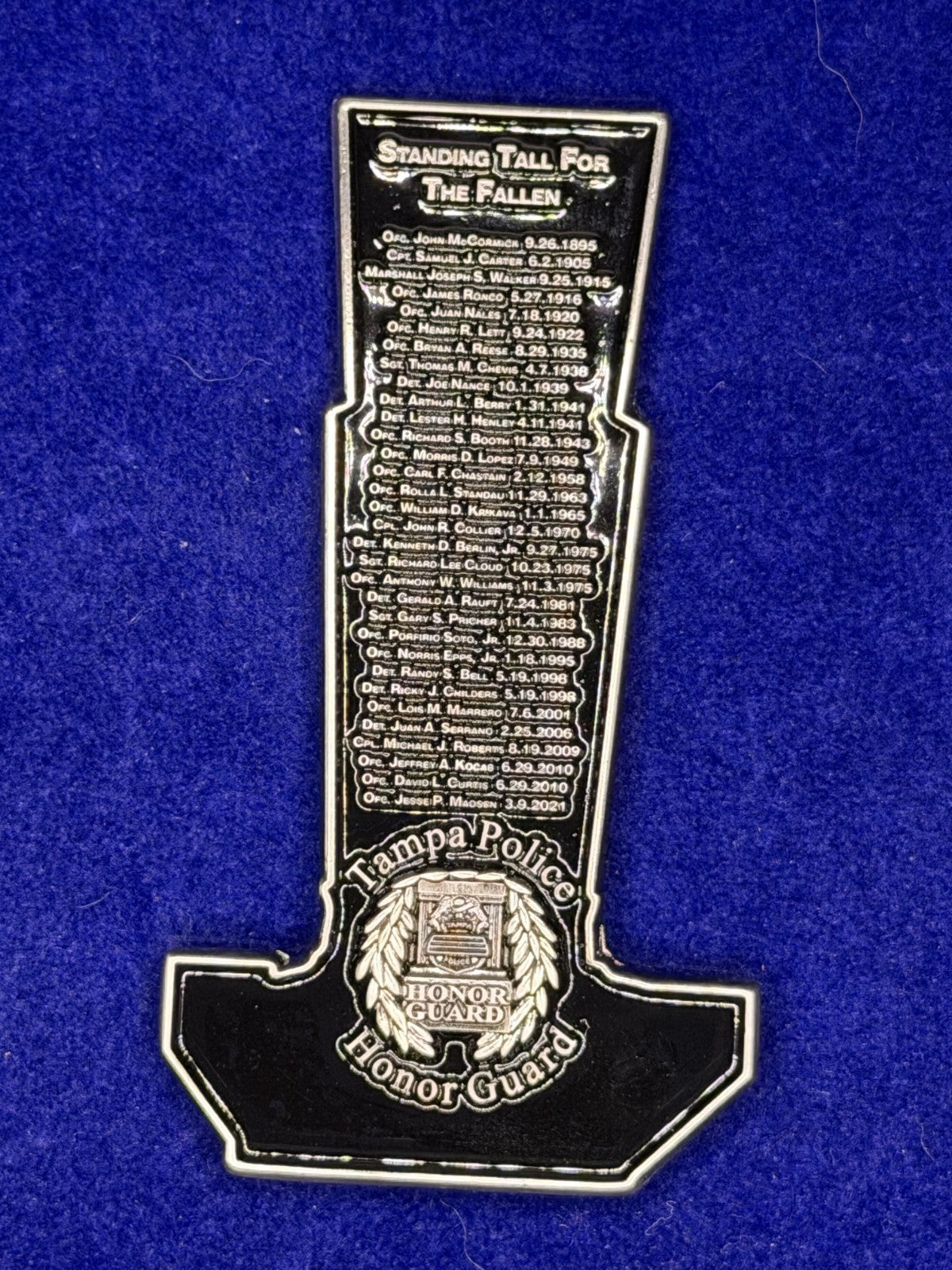 🔥 Sought After Tampa Police (TPD) Honor Guard Memorial Challenge Coin