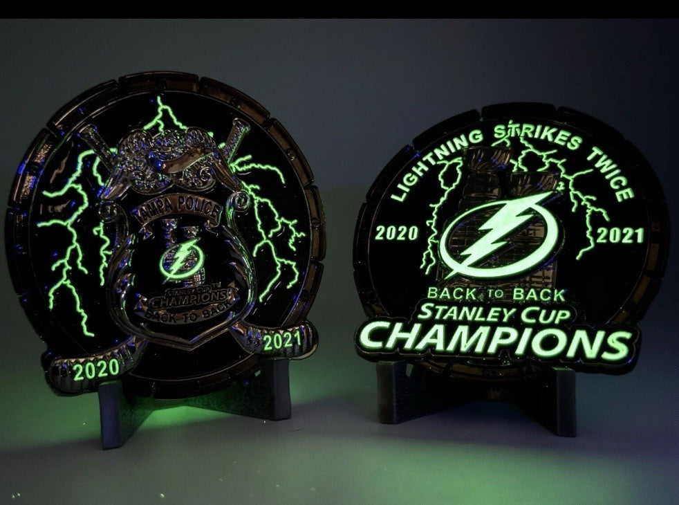 🔥 NHL Tampa Bay Police Coin 2020-2021 Stanley Cup Champs Lightning (Blue)