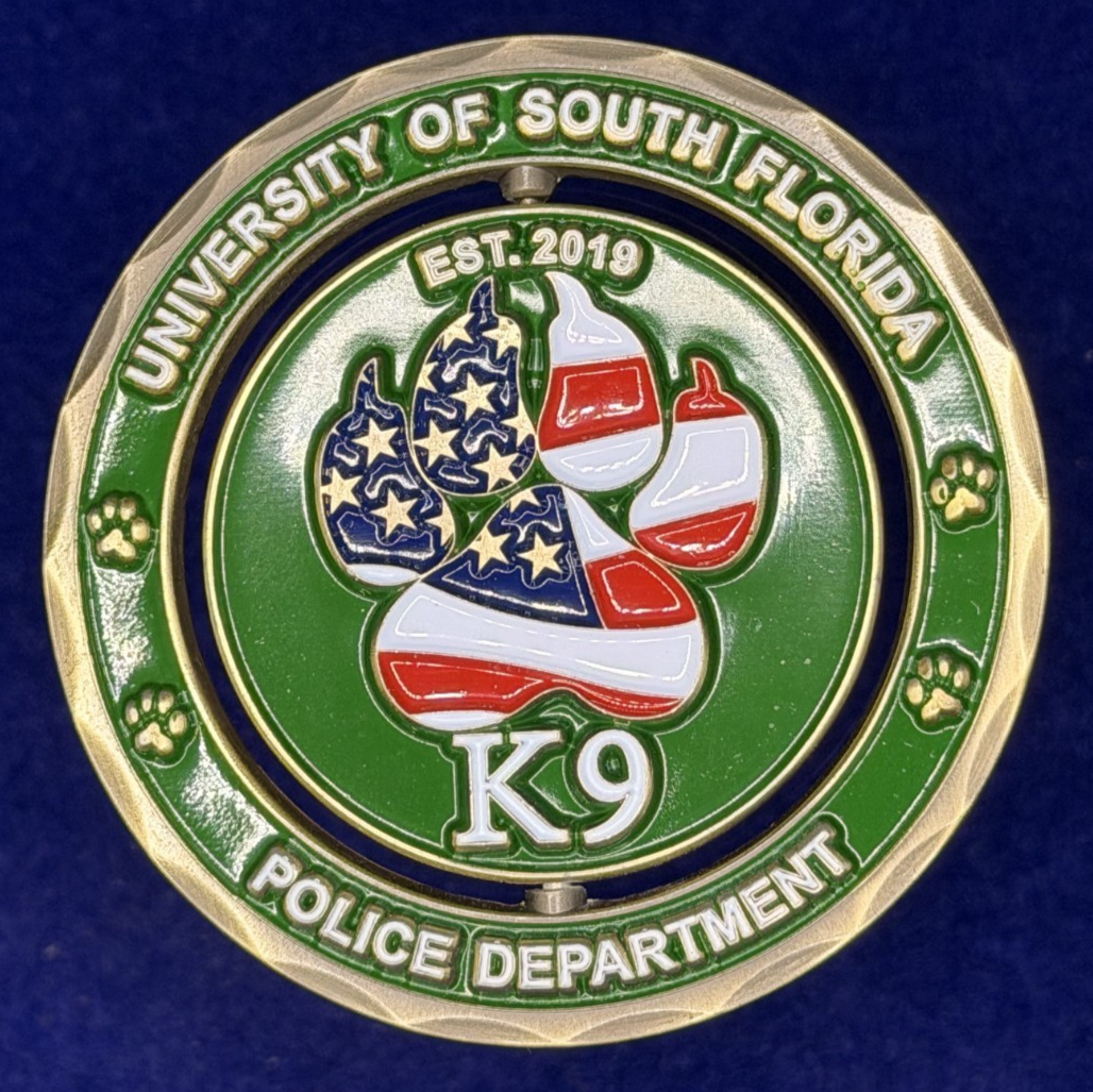 🔥 Sought After University Of South Florida (USF) Police K-9 Challenge Coin