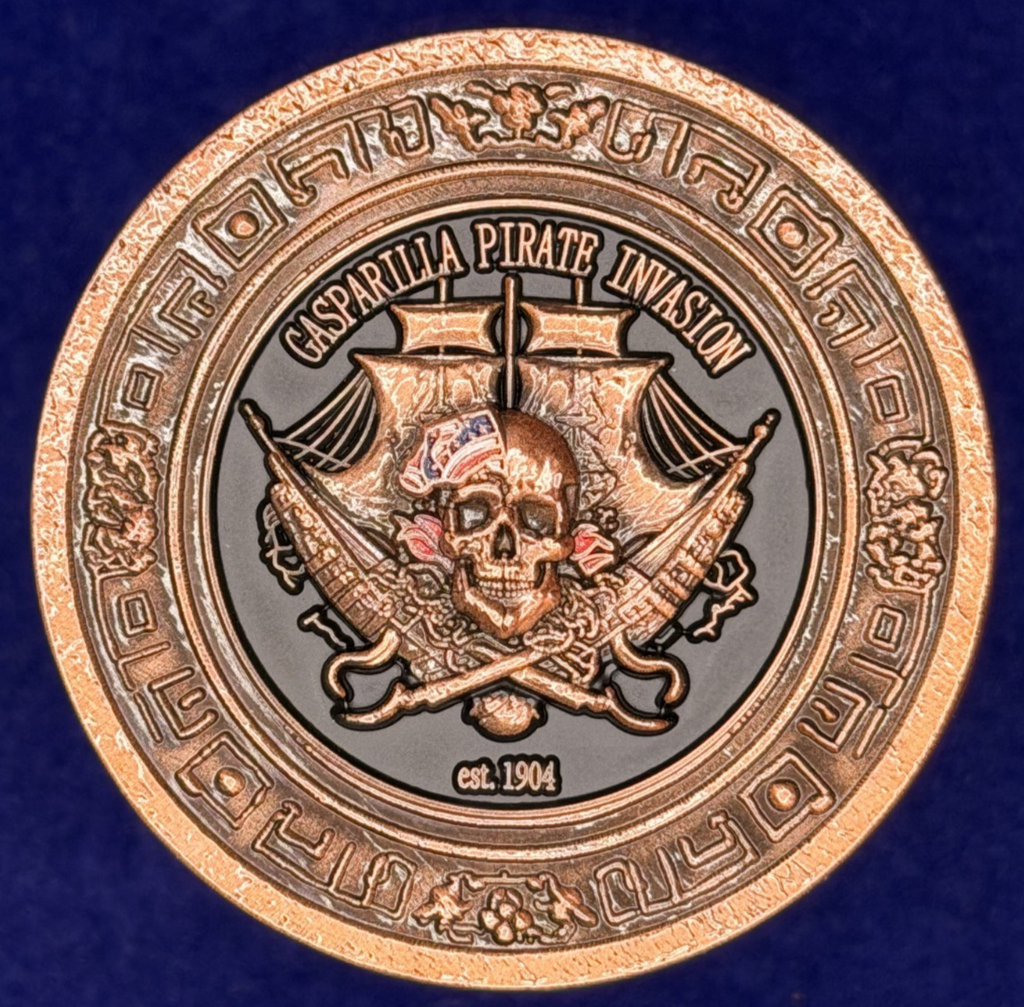 🔥 Sought After Gasparilla Invasion Tampa Police (TPD) Challenge Coin (Copper)