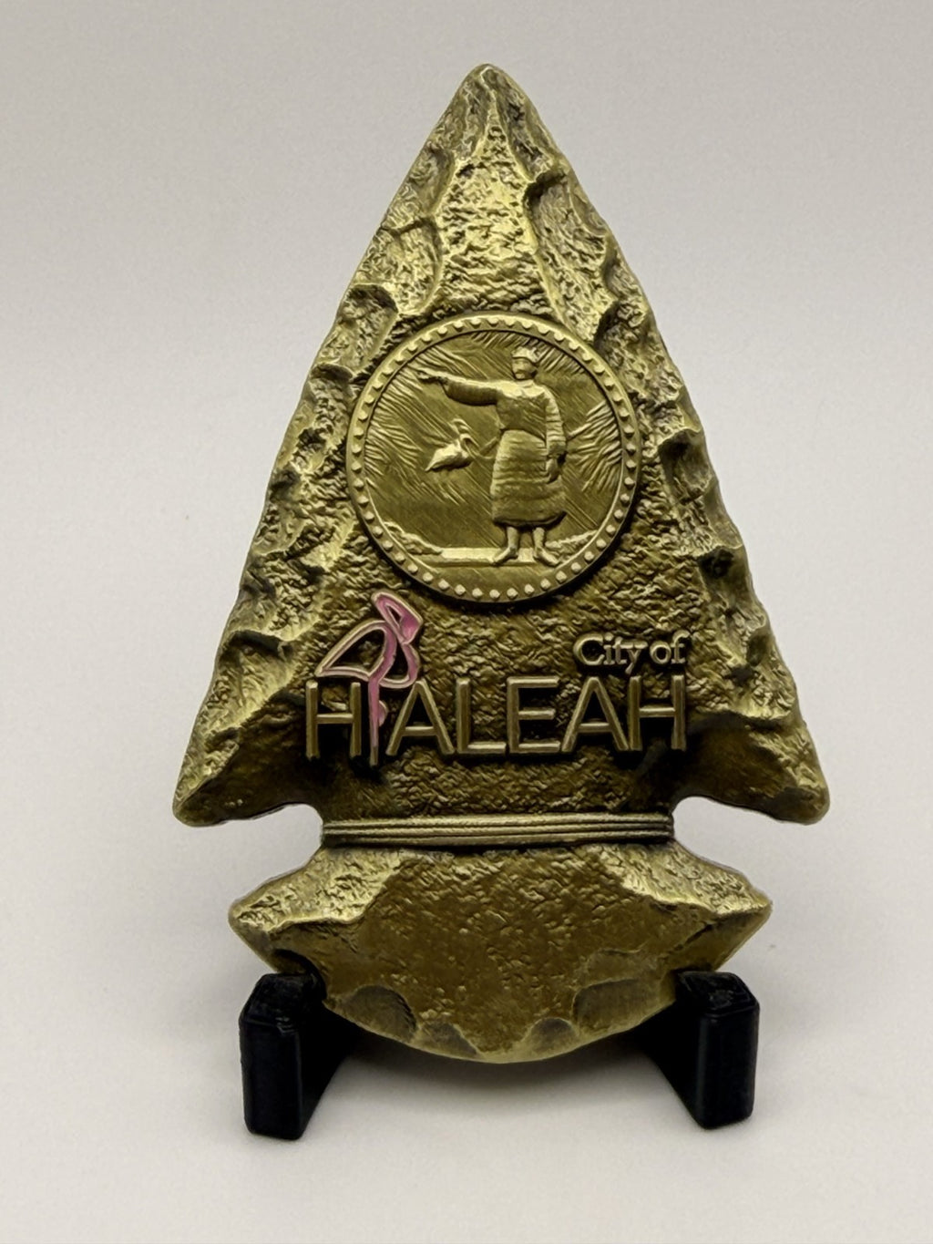 🔥 Sought After - Hialeah Police 100 Year Arrowhead Coin (Antique Gold)