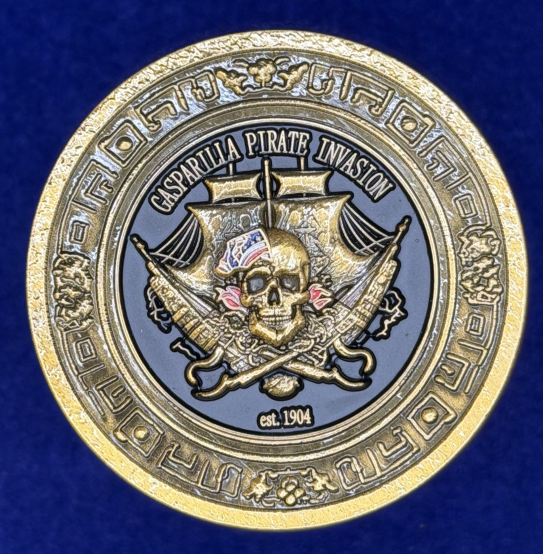 🔥 Sought After Gasparilla Invasion Tampa Police (TPD) Challenge Coin (Gold)