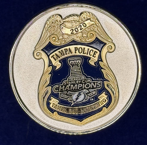 🔥 NHL Tampa Bay Police Coin 2020 Stanley Cup Champs Lightning Detail (Silver)