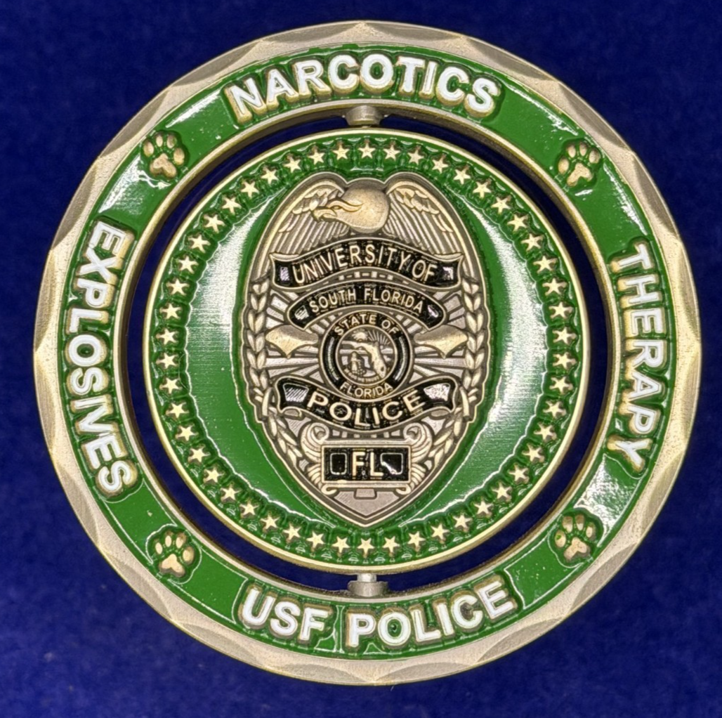 🔥 Sought After University Of South Florida (USF) Police K-9 Challenge Coin