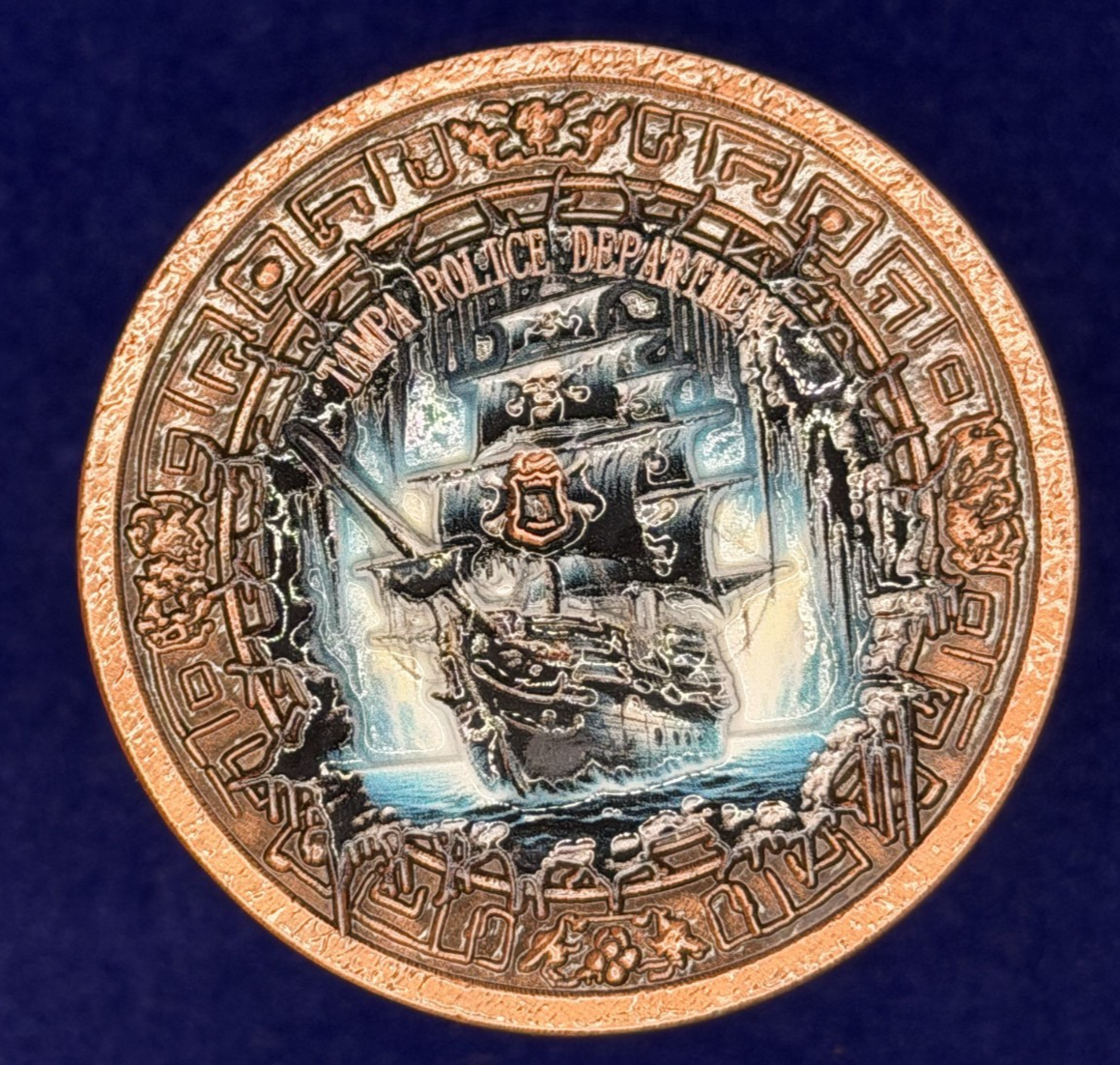 🔥 Sought After Gasparilla Invasion Tampa Police (TPD) Challenge Coin (Copper)